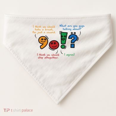 English Punctuation Funny USA-Made Doggie Bandana