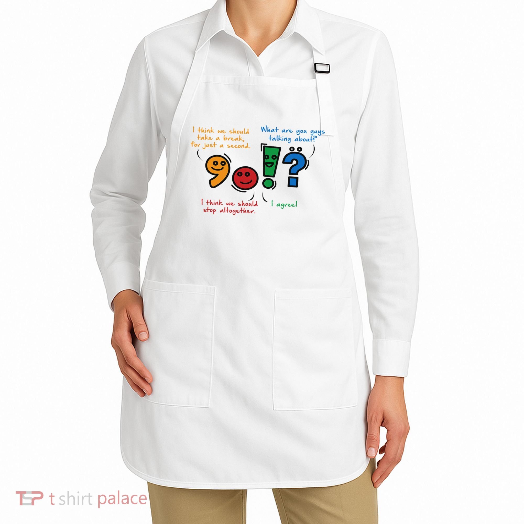 English Punctuation Funny Apron