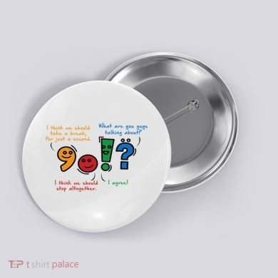 English Punctuation Funny Button