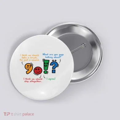 English Punctuation Funny Button