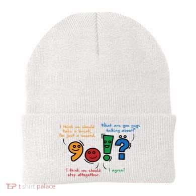 English Punctuation Funny Beanie