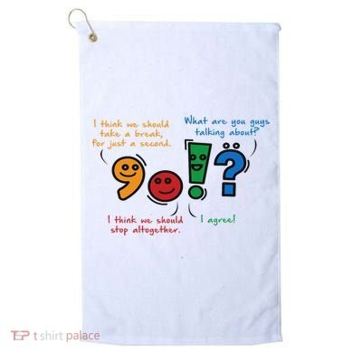English Punctuation Funny Golf Towel