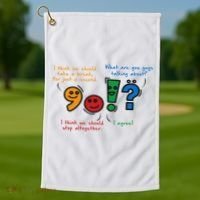 English Punctuation Funny Golf Towel thumb 1