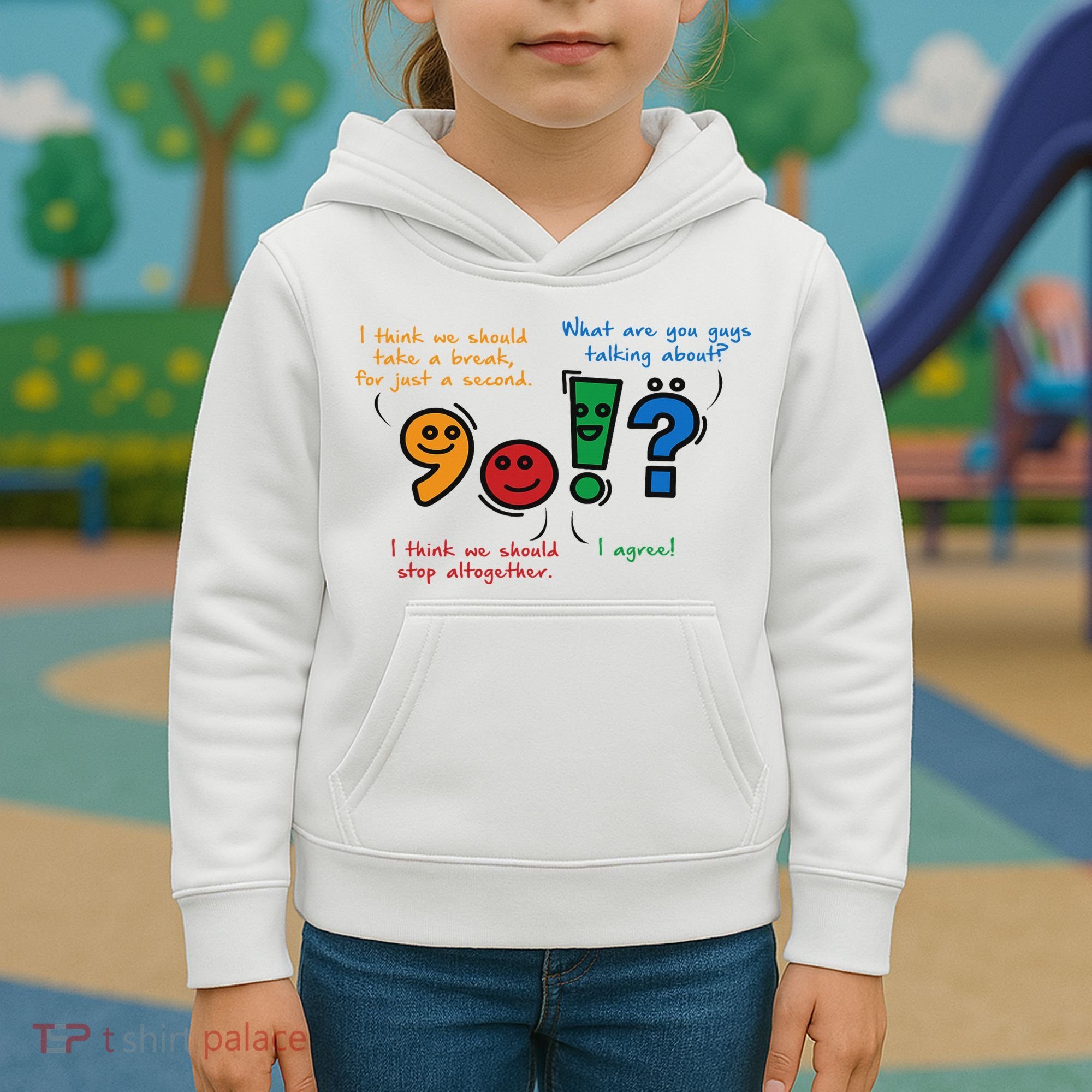 English Punctuation Funny Kids Hoodie
