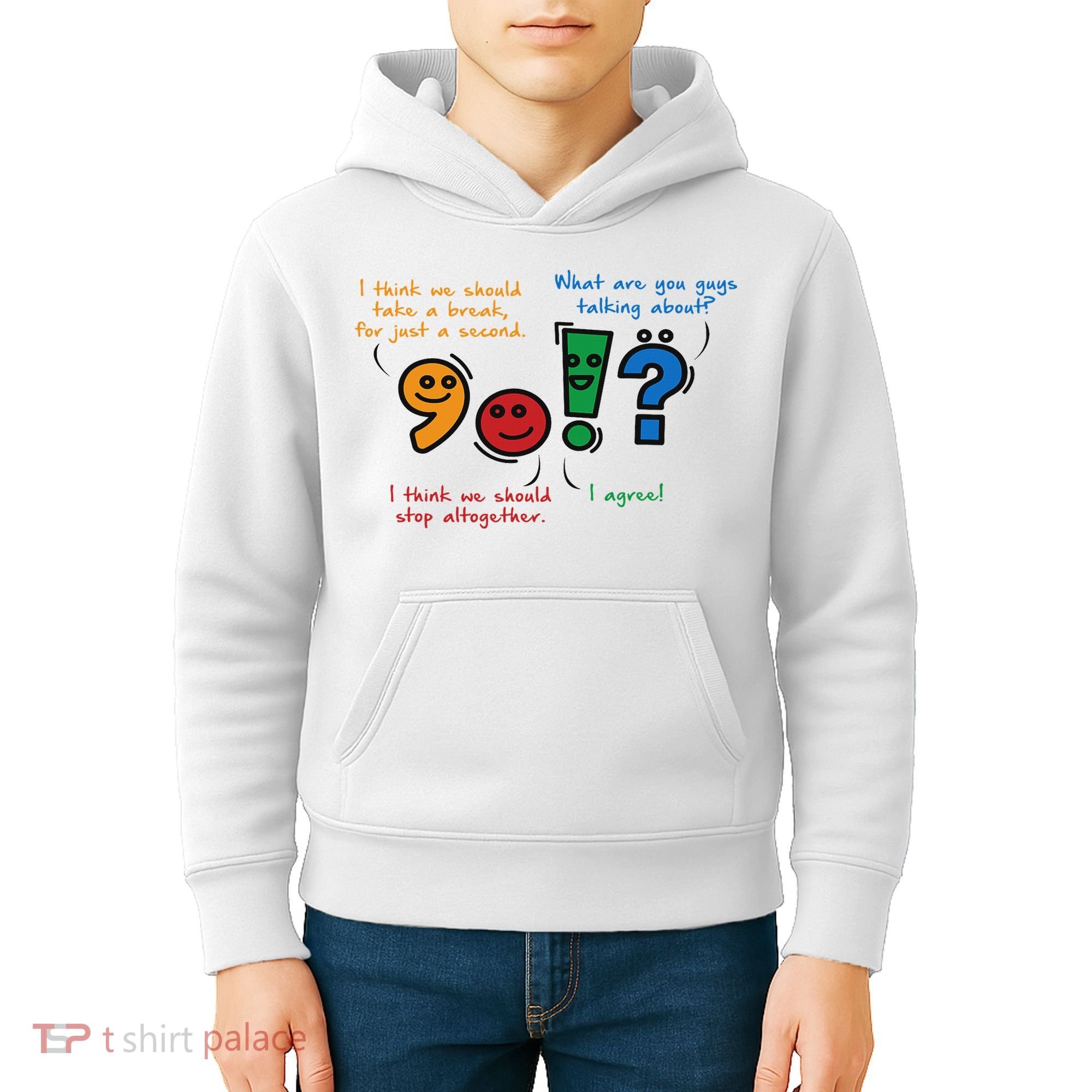 English Punctuation Funny Kids Hoodie