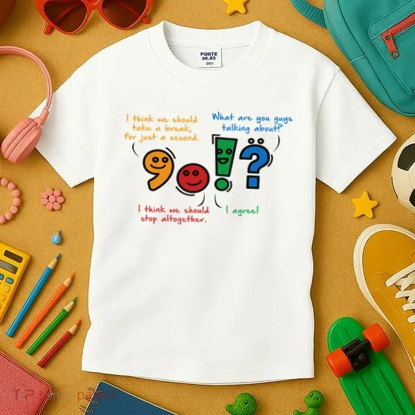 English Punctuation Funny Kids T-Shirt