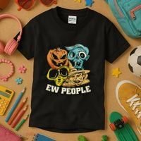 Ew People Funny Halloween Monsters Kids T-Shirt thumb 3