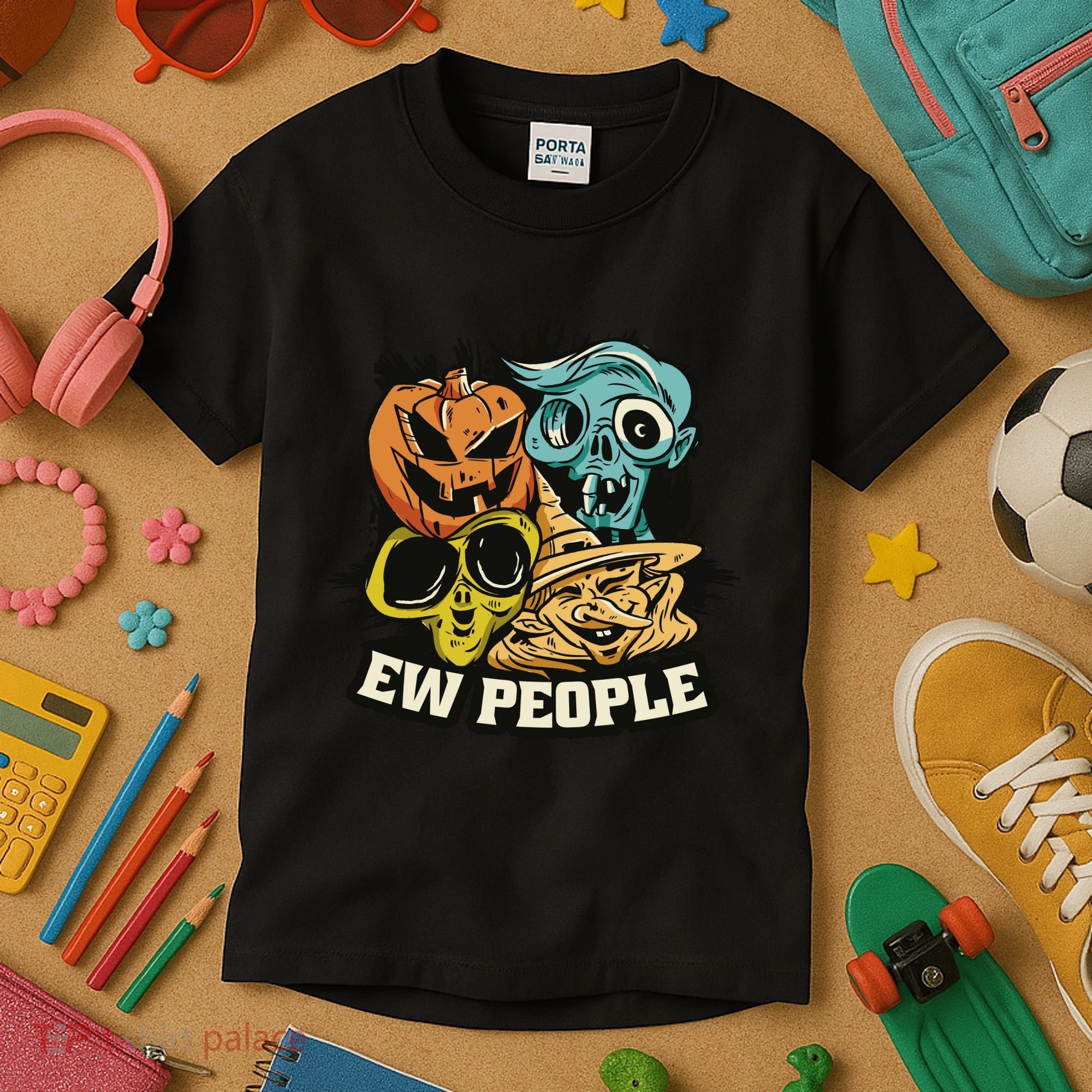 Ew People Funny Halloween Monsters Kids T-Shirt