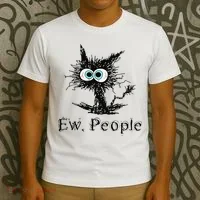 Ew People Funny Cat T-Shirt thumb 3