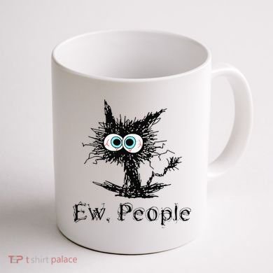 Ew People Funny Cat Coffee Mug back