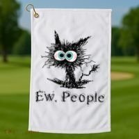 Ew People Funny Cat Golf Towel thumb 1