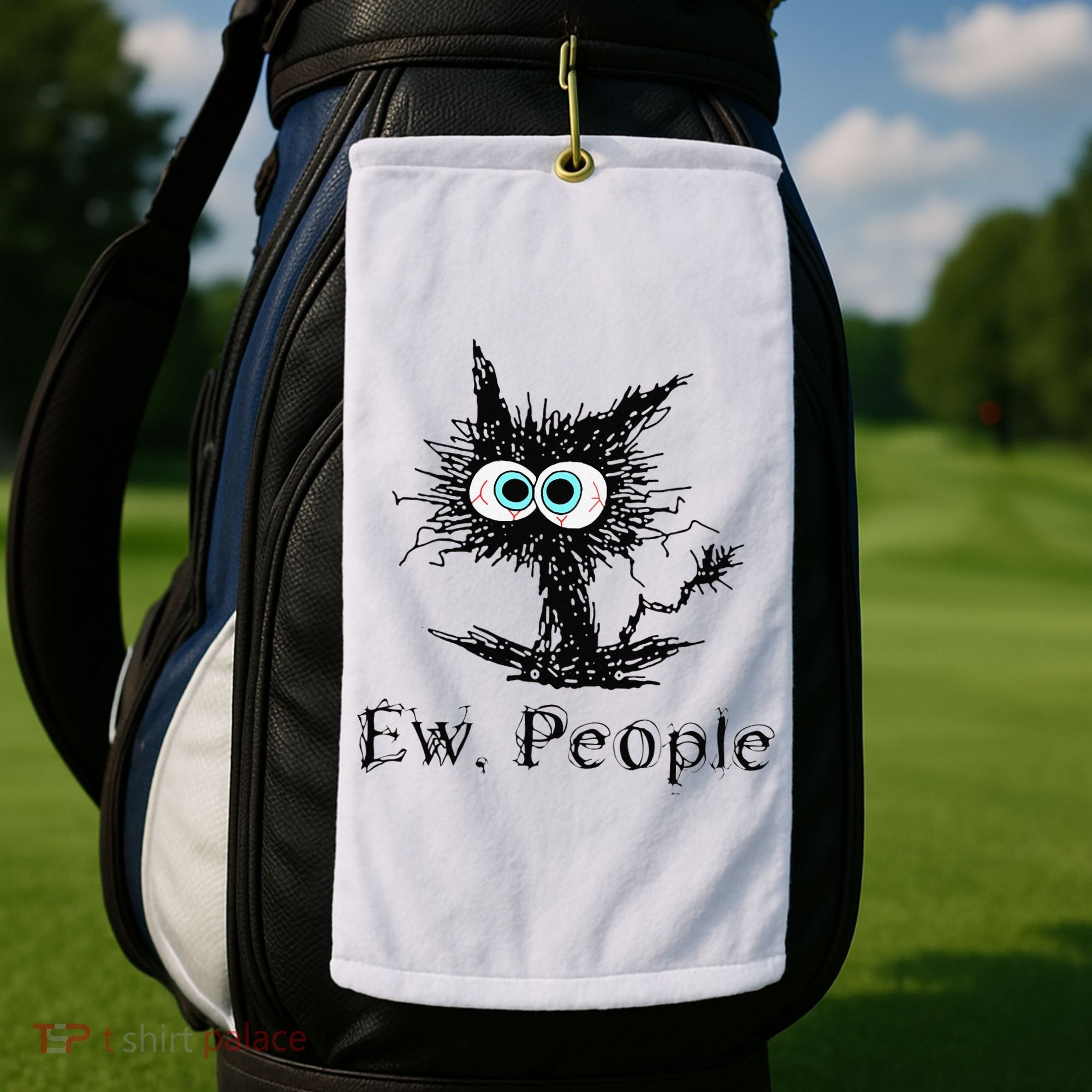 Ew People Funny Cat Golf Towel