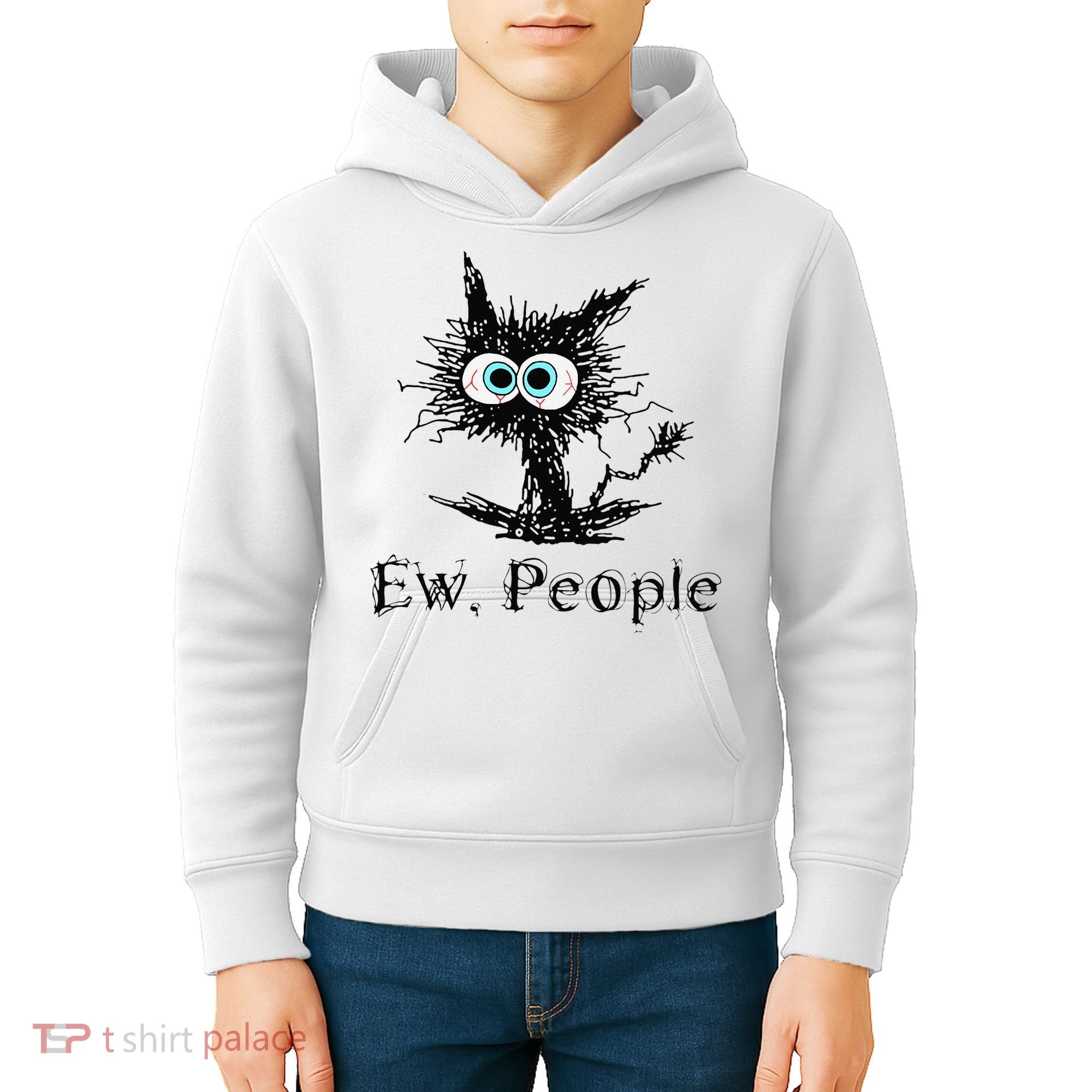 Ew People Funny Cat Kids Hoodie