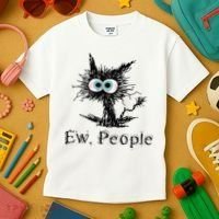 Ew People Funny Cat Kids T-Shirt thumb 3