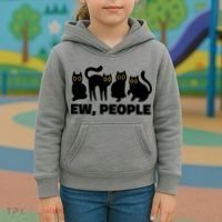Ew People Funny Cat Lover Kids Hoodie thumb 3