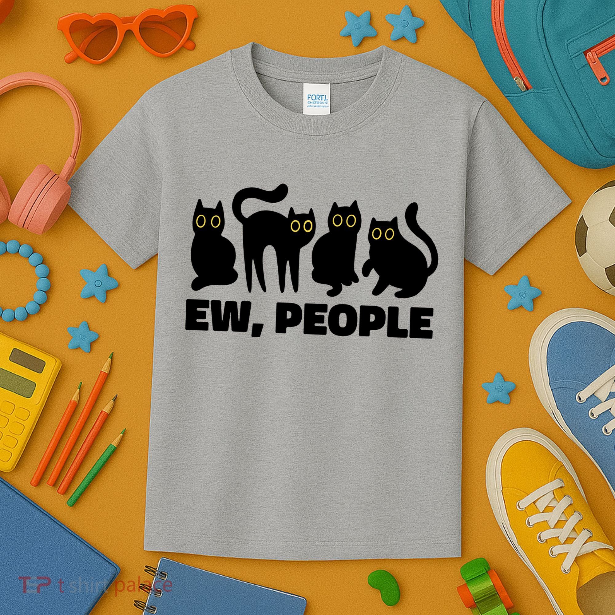 Ew People Funny Cat Lover Kids T-Shirt
