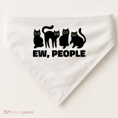 Ew People Funny Cat Lover USA-Made Doggie Bandana