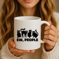 Ew People Funny Cat Lover Coffee Mug thumb 3