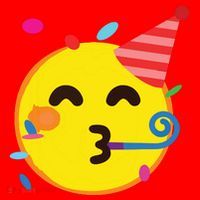 Emoticon Partying Face Birthday Santa Hat thumb 1