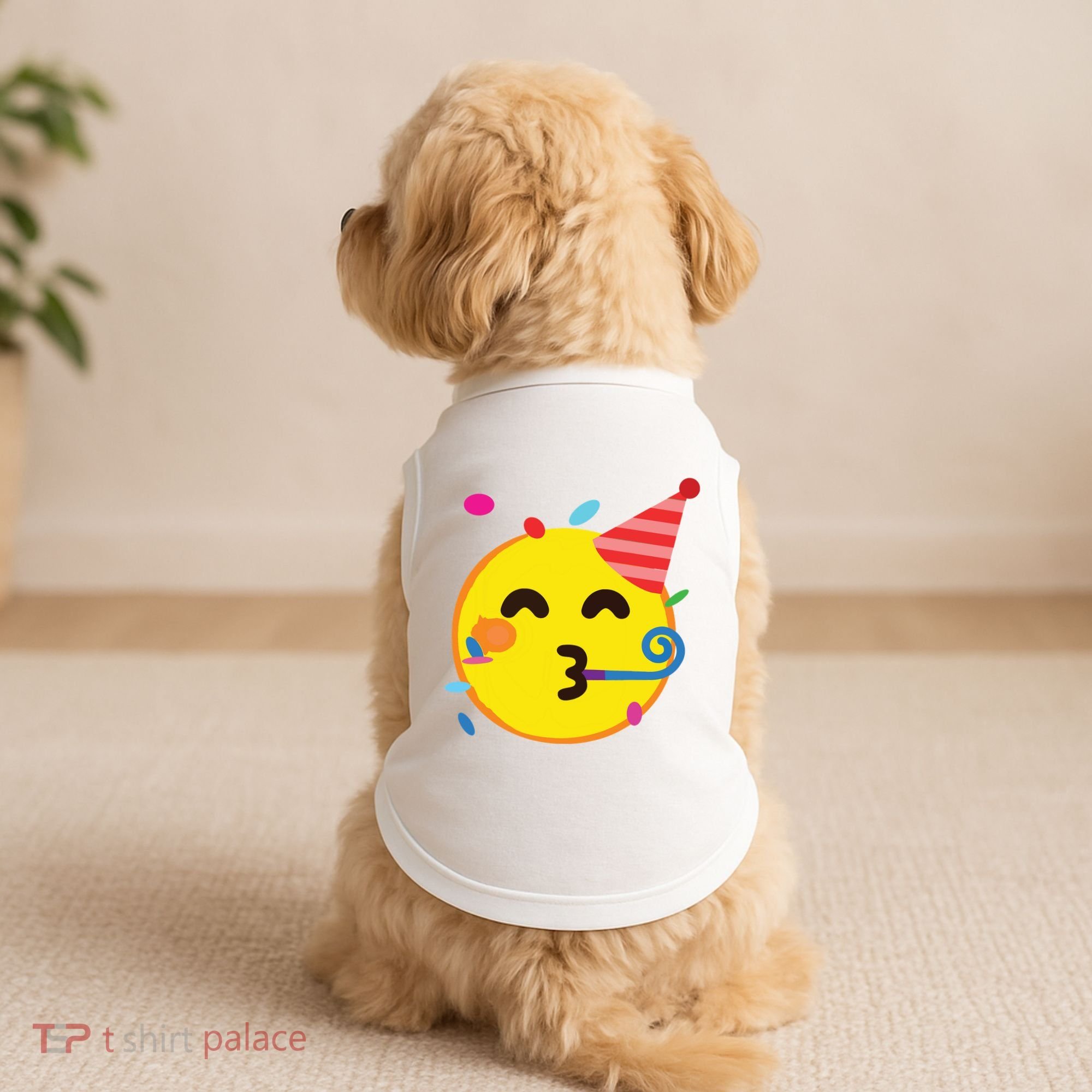 Emoticon Partying Face Birthday Doggie Tank