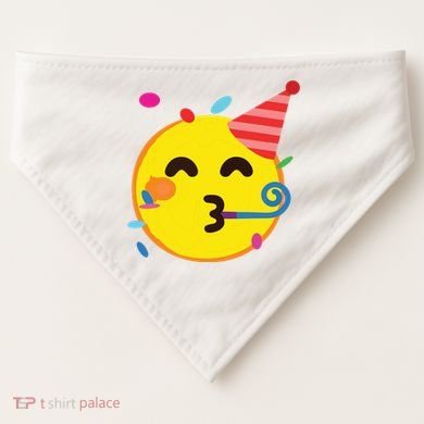 Emoticon Partying Face Birthday USA-Made Doggie Bandana