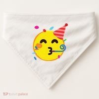 Emoticon Partying Face Birthday USA-Made Doggie Bandana thumb 0