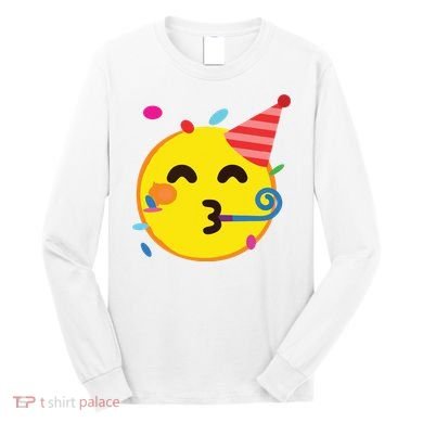 Emoticon Partying Face Birthday Long Sleeve Shirt
