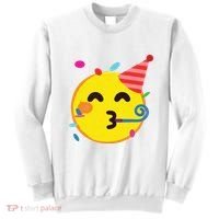 Emoticon Partying Face Birthday Sweatshirt thumb 0