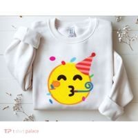 Emoticon Partying Face Birthday Sweatshirt thumb 2