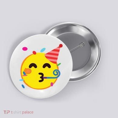 Emoticon Partying Face Birthday Button