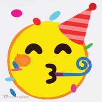 Emoticon Partying Face Birthday Button thumb 1