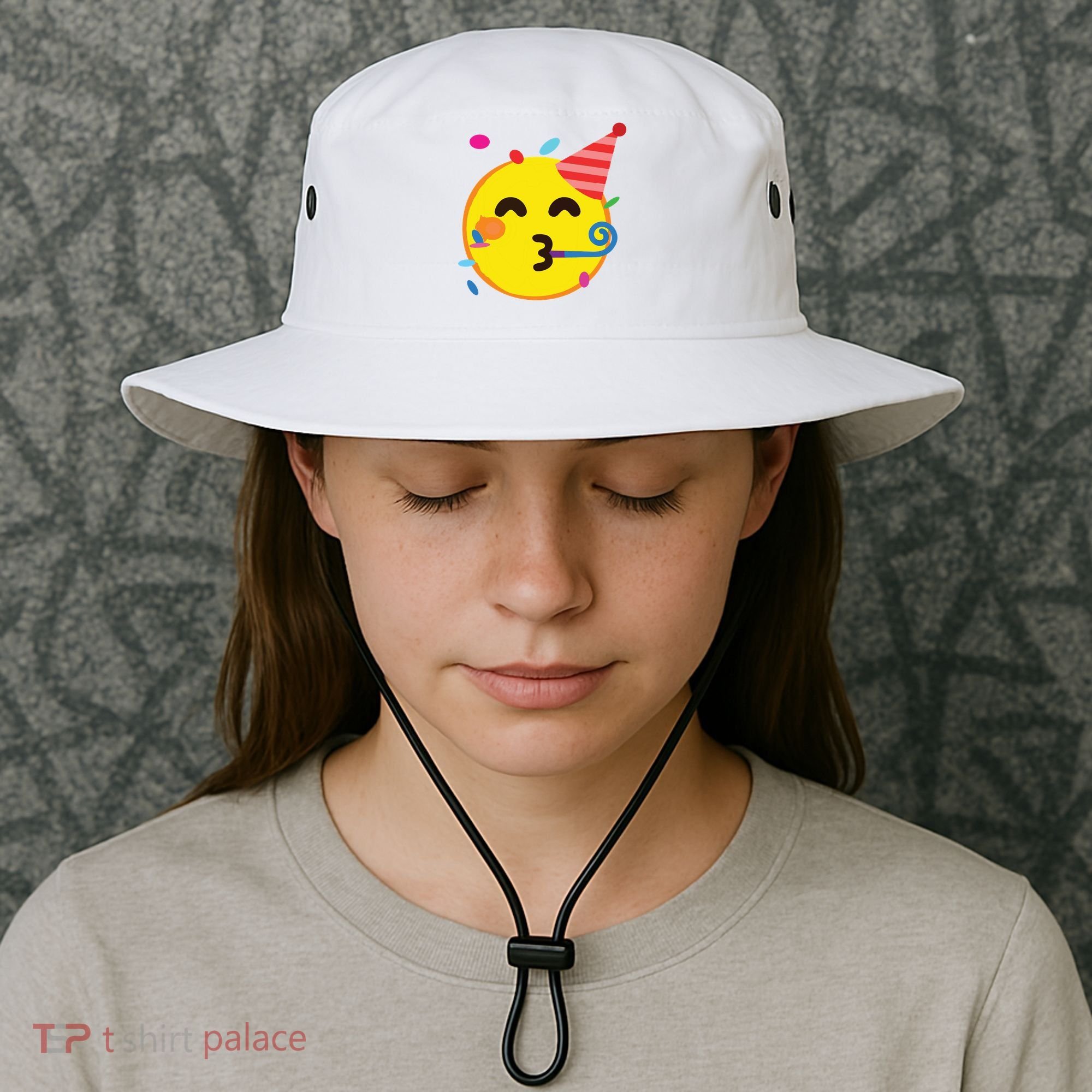 Emoticon Partying Face Birthday Bucket Hat