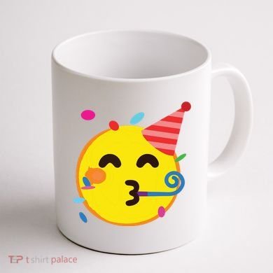 Emoticon Partying Face Birthday Coffee Mug back