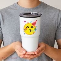 Emoticon Partying Face Birthday Tumbler thumb 2