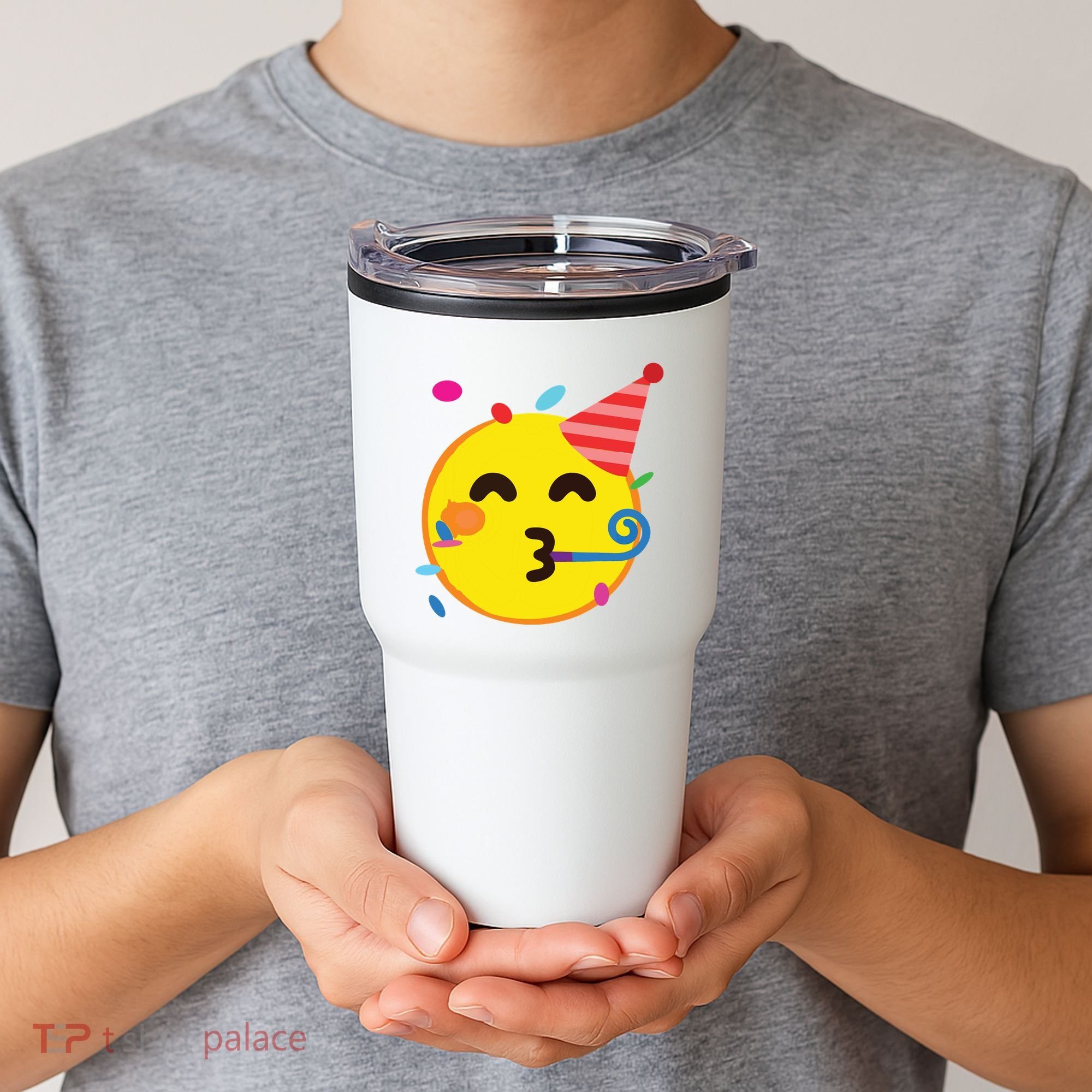 Emoticon Partying Face Birthday Tumbler
