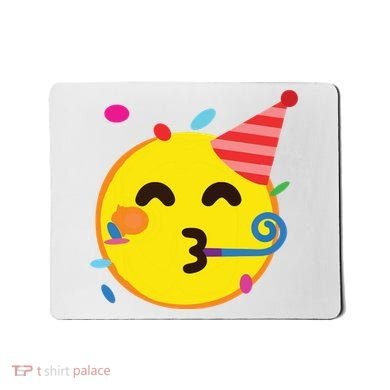 Emoticon Partying Face Birthday Mousepad