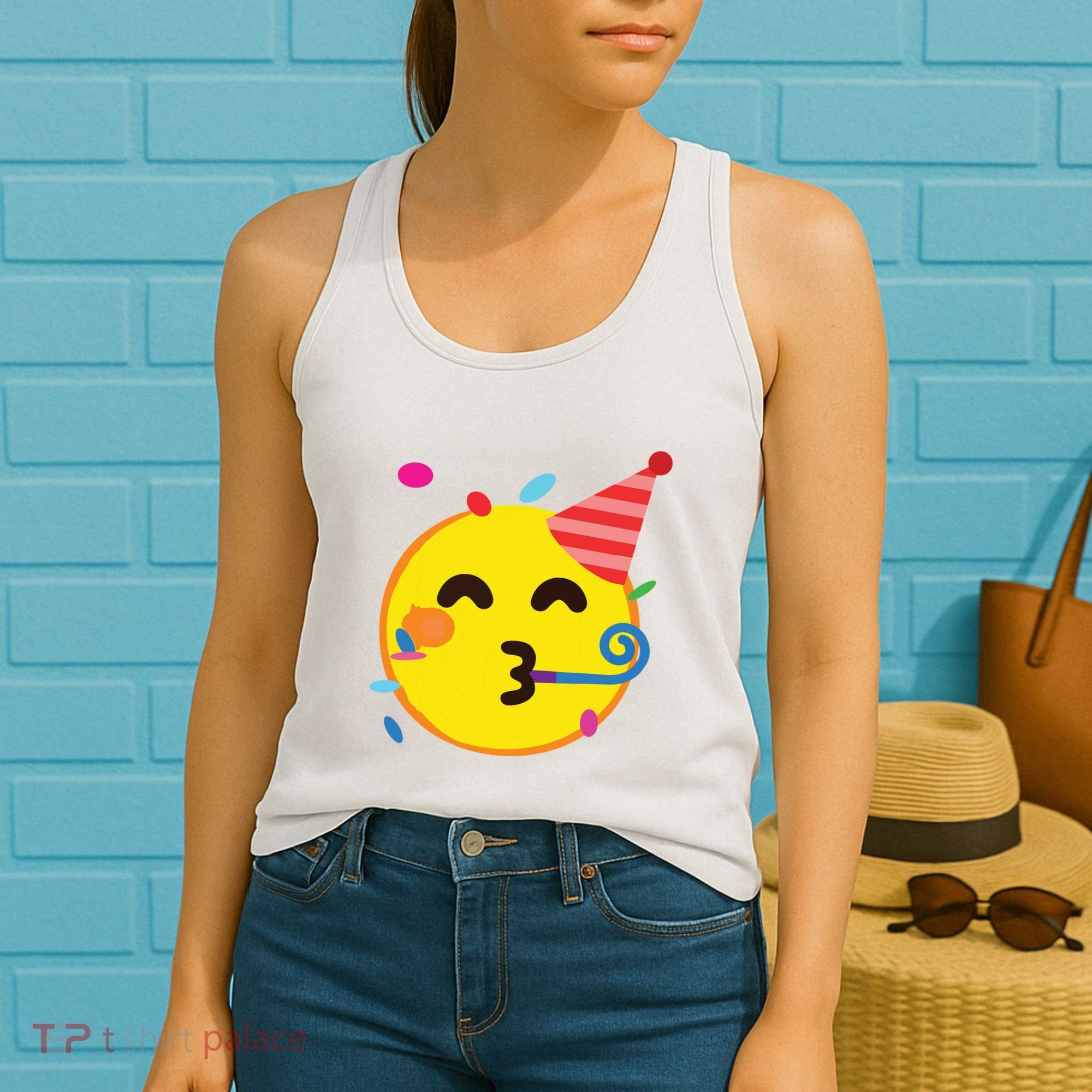 Emoticon Partying Face Birthday Women's Tank Top