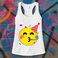 Emoticon Partying Face Birthday Women's Tank Top thumb 3