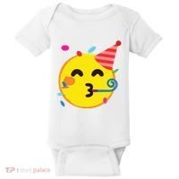 Emoticon Partying Face Birthday Baby Bodysuit thumb 0