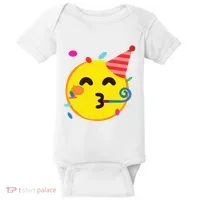 Emoticon Partying Face Birthday Baby Bodysuit thumb 0