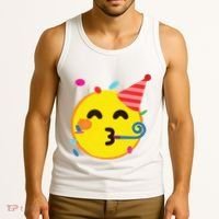Emoticon Partying Face Birthday Tank Top thumb 3