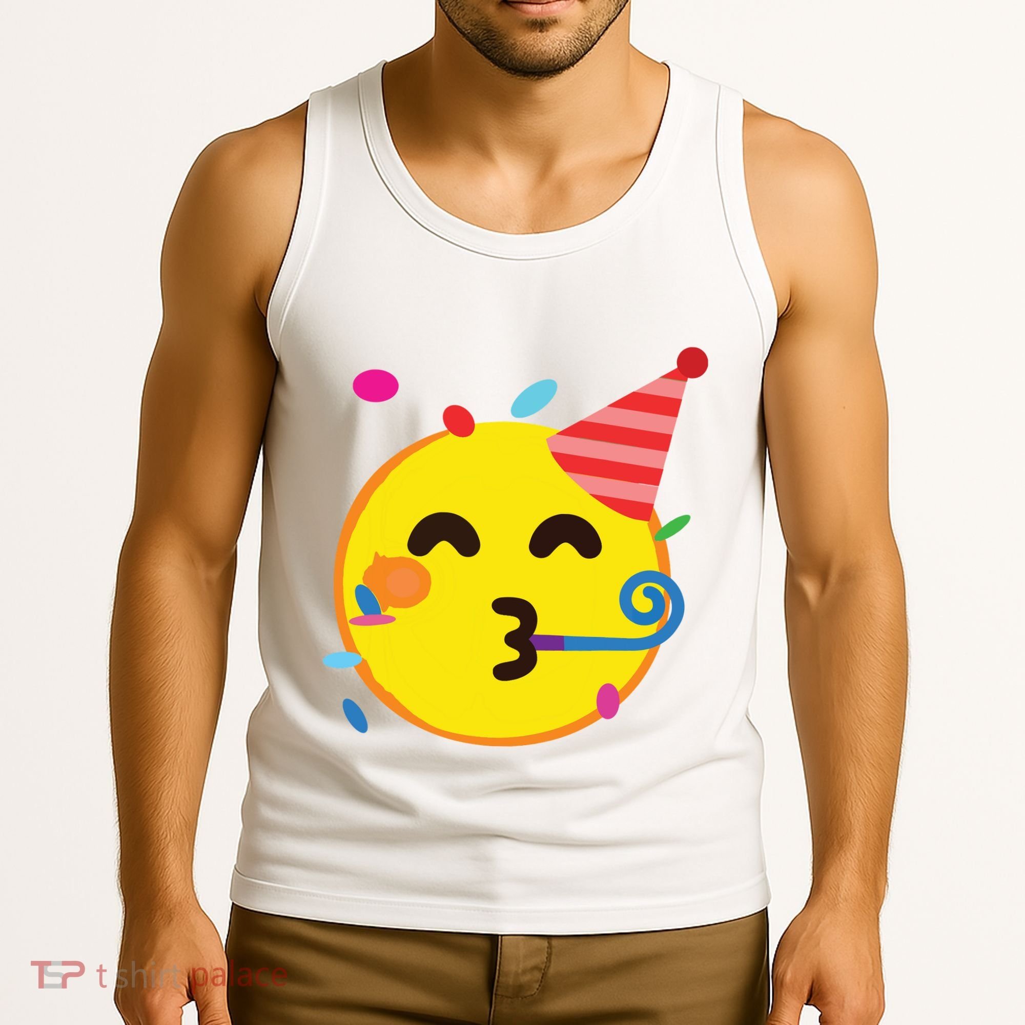 Emoticon Partying Face Birthday Tank Top