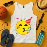Emoticon Partying Face Birthday Tank Top thumb 4