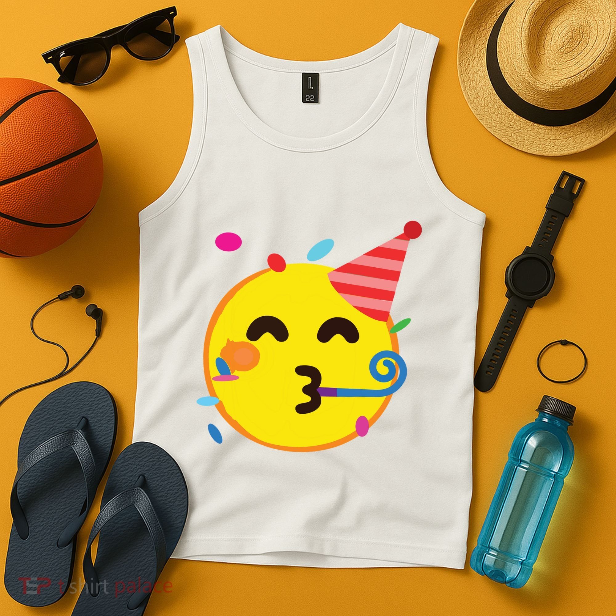 Emoticon Partying Face Birthday Tank Top