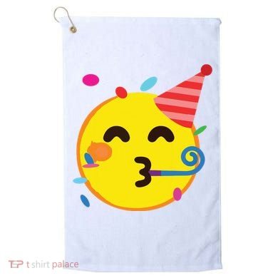 Emoticon Partying Face Birthday Golf Towel