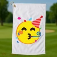 Emoticon Partying Face Birthday Golf Towel thumb 1
