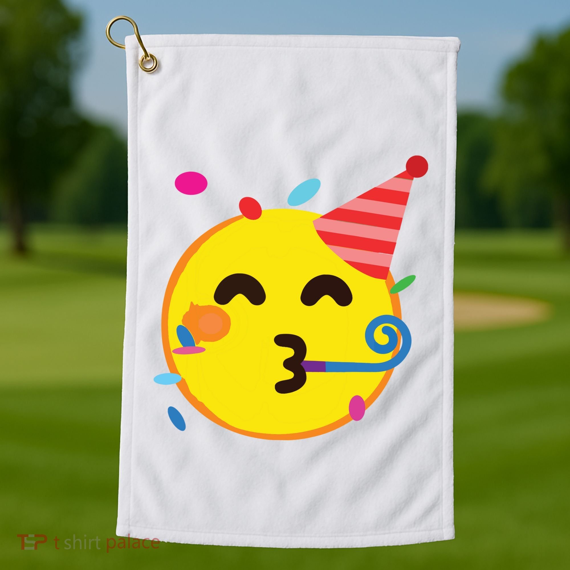 Emoticon Partying Face Birthday Golf Towel
