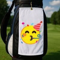 Emoticon Partying Face Birthday Golf Towel thumb 2