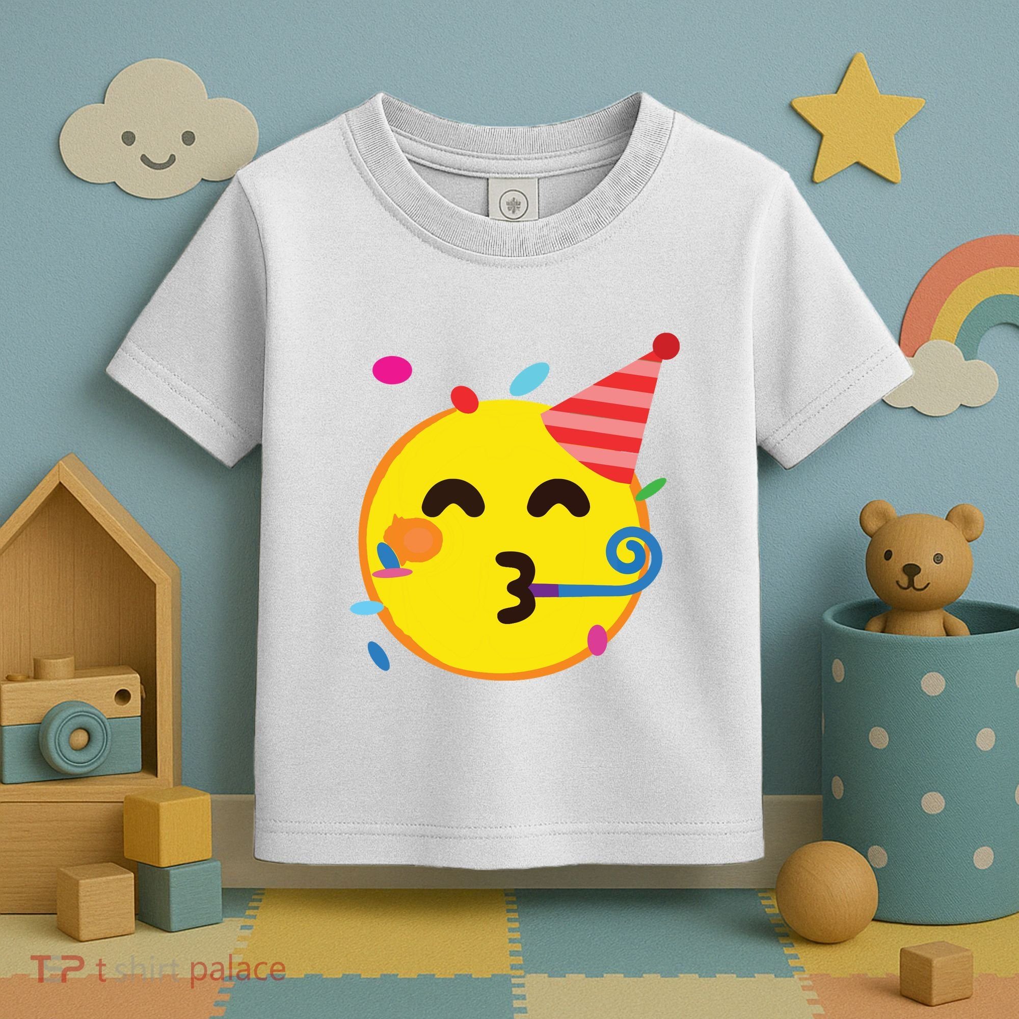 Emoticon Partying Face Birthday Toddler T-Shirt