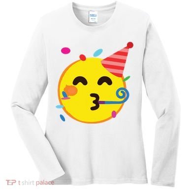 Emoticon Partying Face Birthday Women's Long Sleeve Shirt